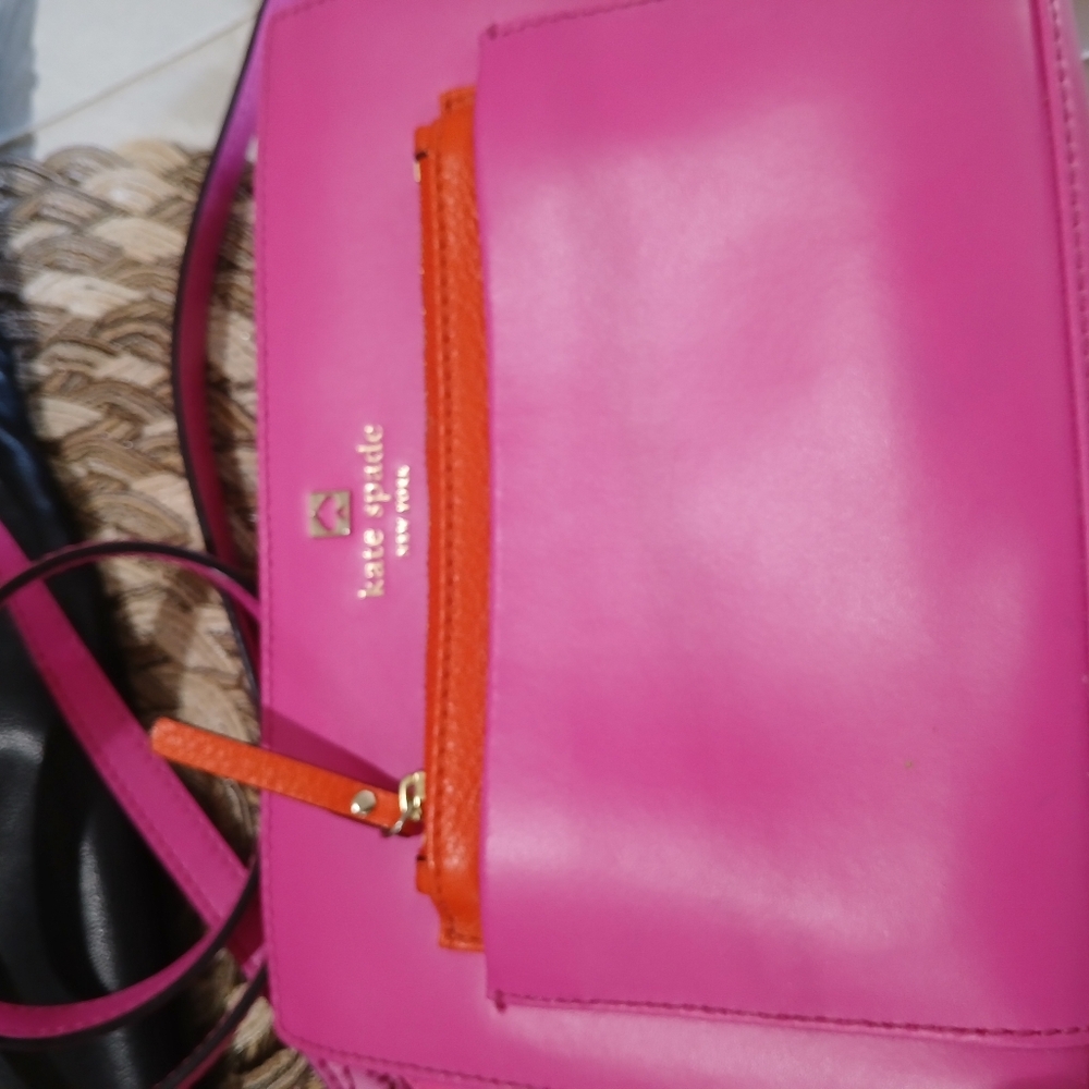 Kate Spade Vibrant Pink and Orange Shoulder Bag